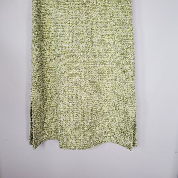 St. John Lurex Baby Eyelash Sheath Dress Tweed Knit Shift Dress Green Size 4 - Picture 6 of 13